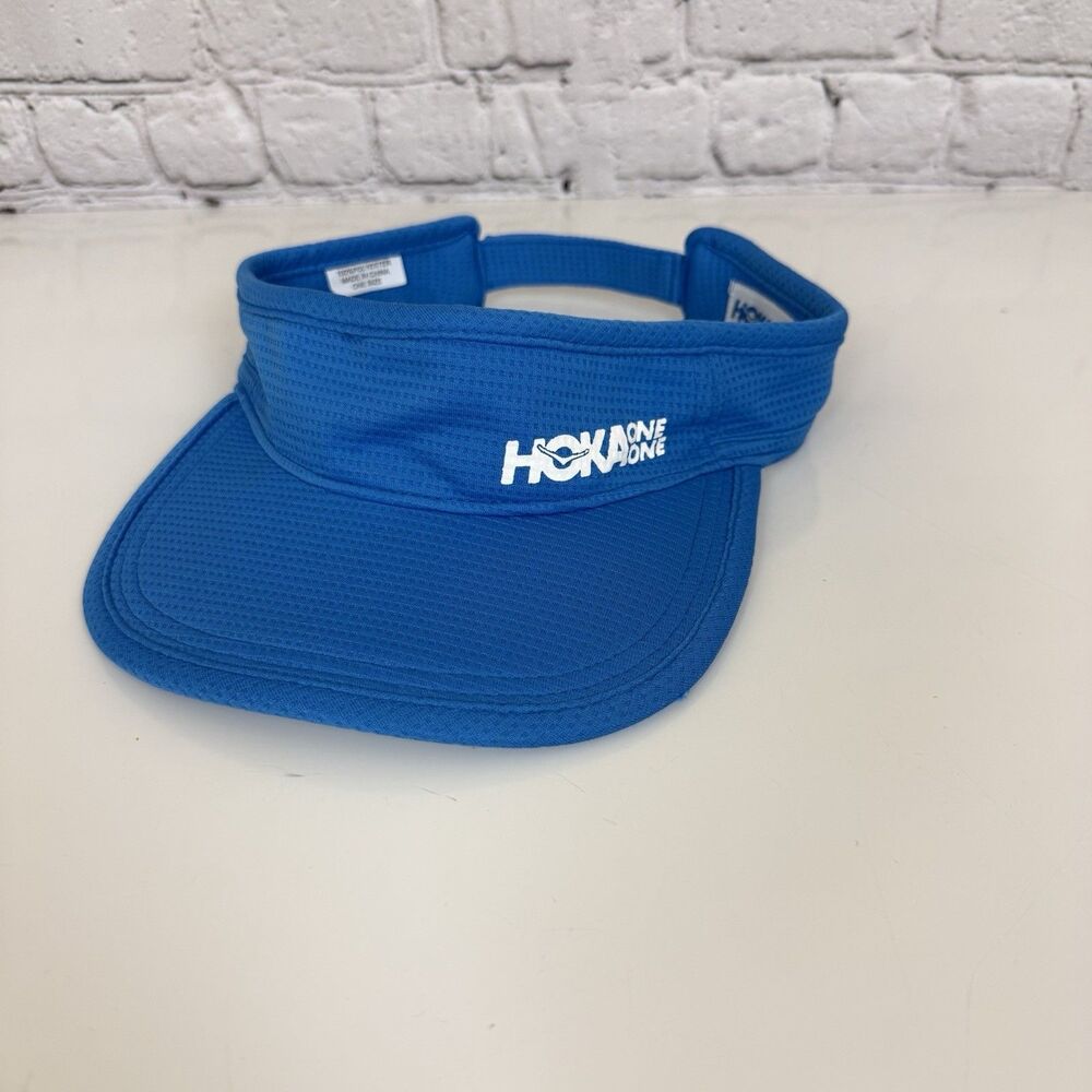 HOKA One One Performance Logo Sun Visor Hat OS Blue Running Packable